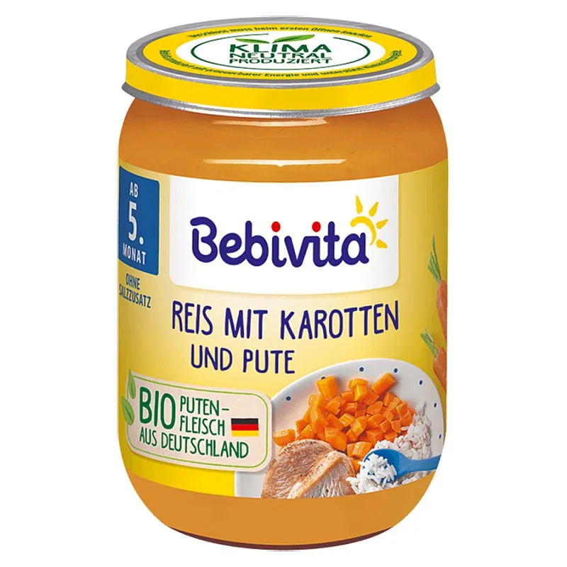 BebivitaBIOпюре ориз,морков,пуйка5м+190г