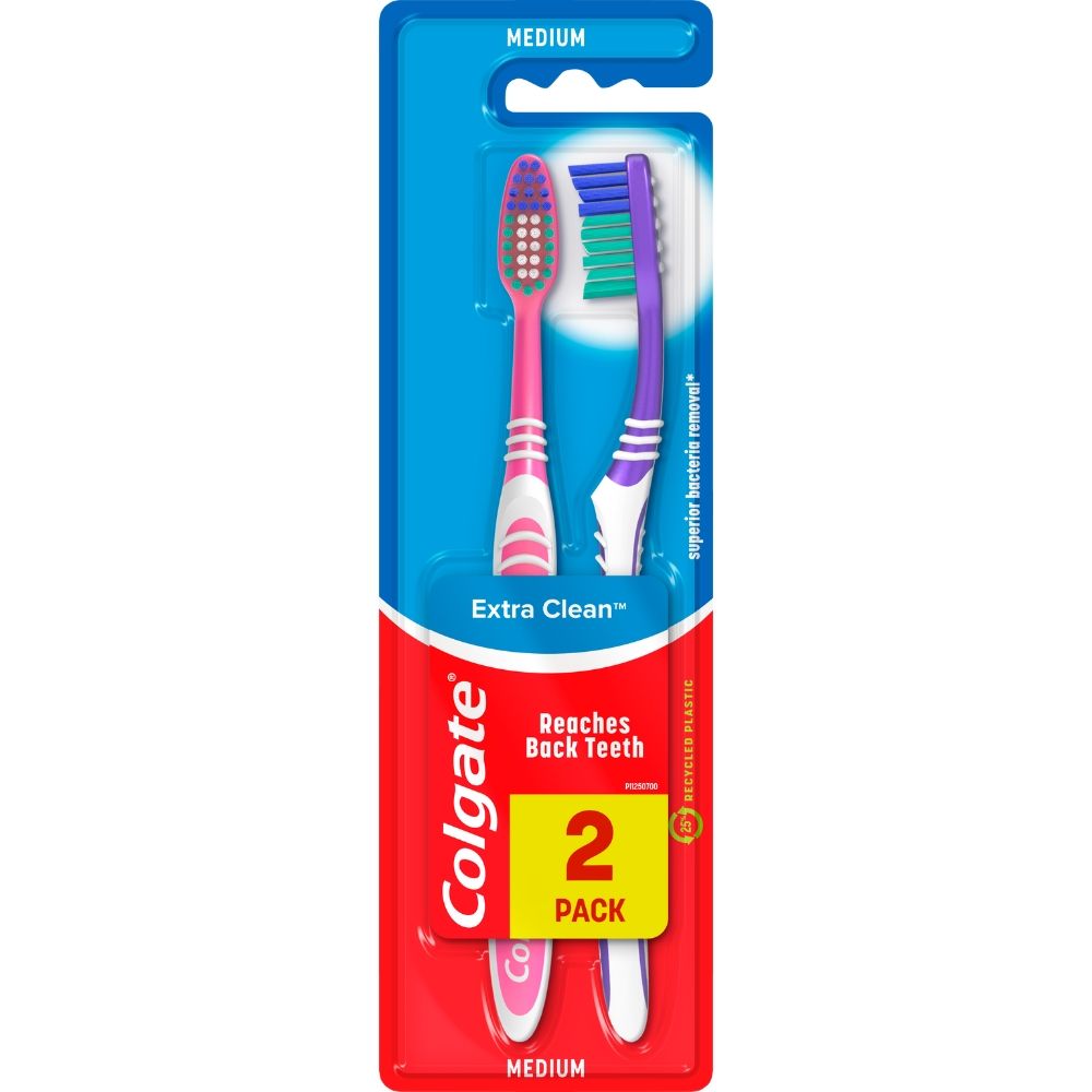 Колгейт Четка за Зъби Екстра Клийн 1+1бр
