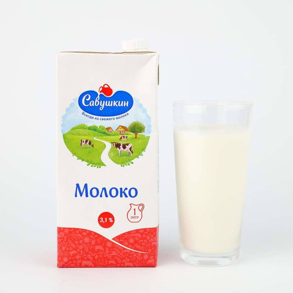 Савушкин Прясно Мляко Краве 3.1% 1л