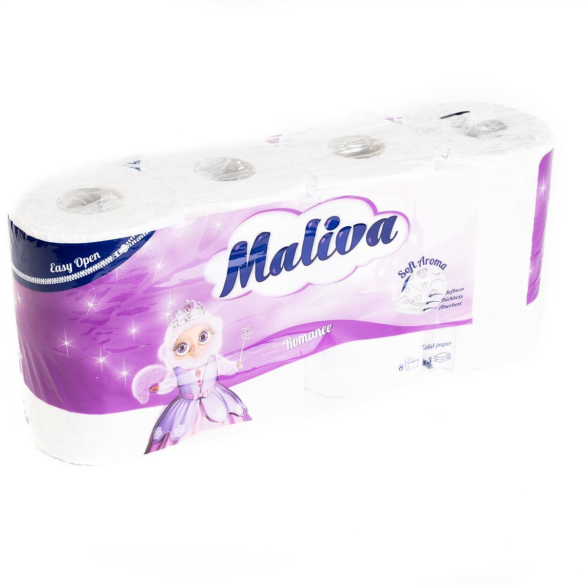 ТОАЛЕТНА ХАРТИЯ МАЛИВА 8БР 3ПЛ РОМАНС
