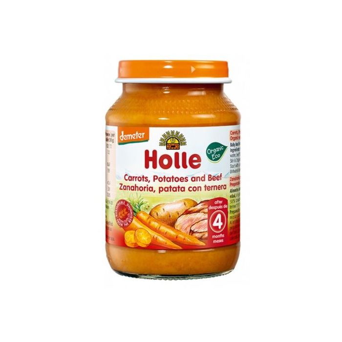 Holle Био Бебешко пюре Морков, картоф и говеждо 4+ 190 гр