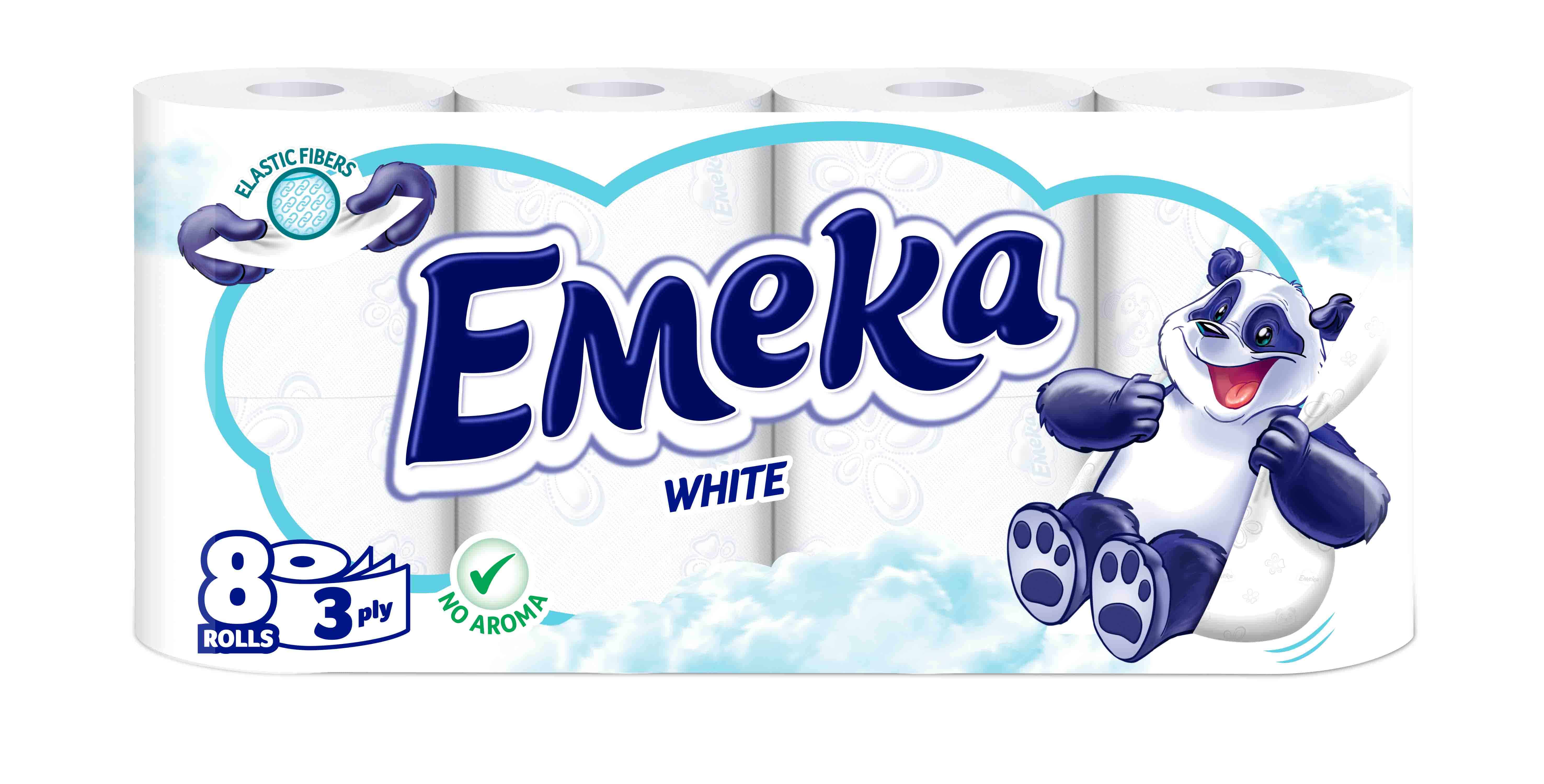 ТОАЛ.ХАРТИЯ ЕМЕКА 8 БР. БЕЗ АРОМАТ БЯЛА