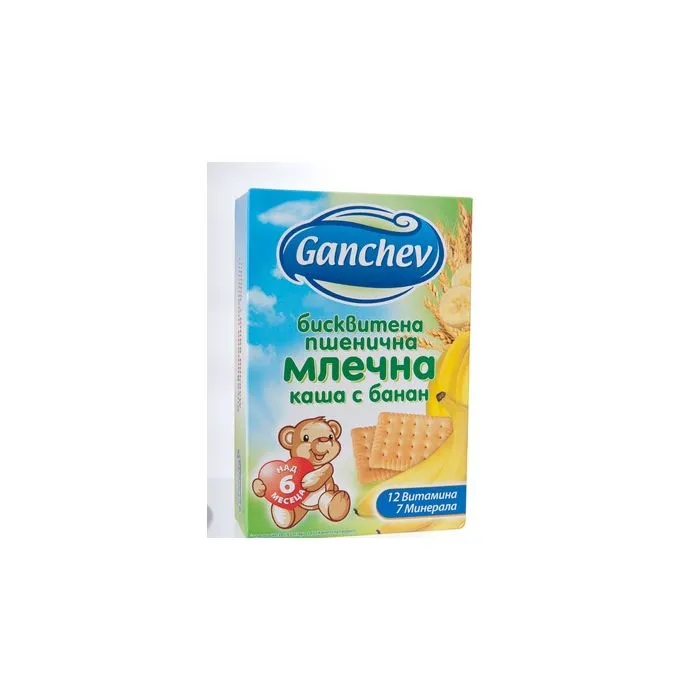 Ganchev Млечна каша бисквитена пшенична с банан 6+ 200 гр