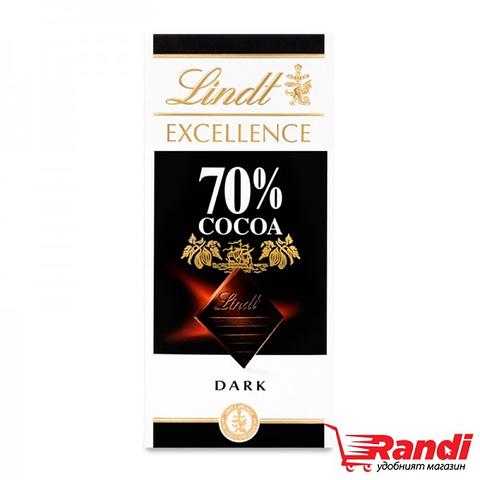 ШОКОЛАД ЛИНДТ ЕКСЕЛЕНС НАТУРАЛЕН 70% КАКАО 100Г